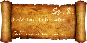 Szélesi Krisztofer névjegykártya