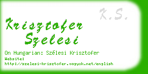 krisztofer szelesi business card